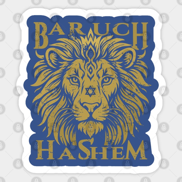 Baruch Hashem Lion of Judah Sticker by Thank HaShem